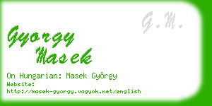 gyorgy masek business card
