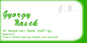 gyorgy masek business card